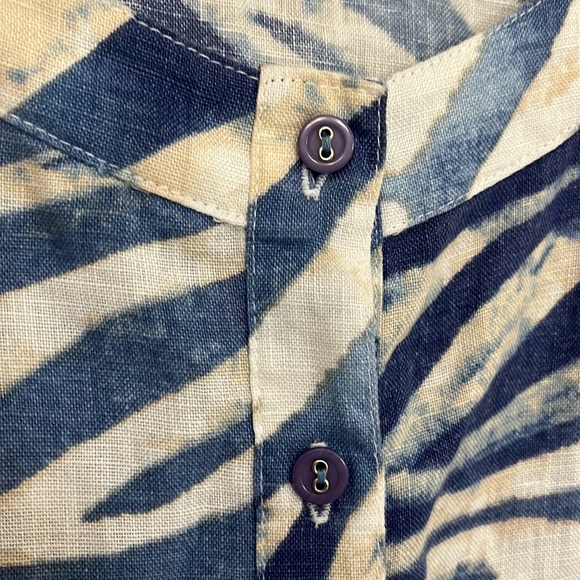 JM collection Woman’s zebra print Linen Blouse Sz 12 - Picture 6 of 11